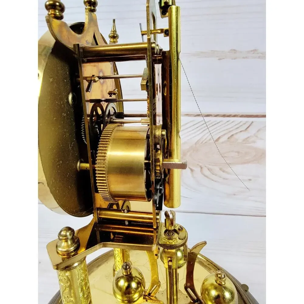 Vintage Hall Craft Corp Torsion Pendulum Glass Dome Clock Made In Germany READ